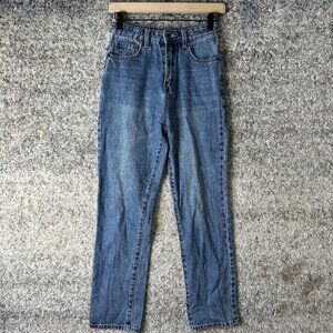 TSUPI Jeans Womens 24 Blue High Rise‎ Straight Leg 100% Cotton Embroidered Denim
